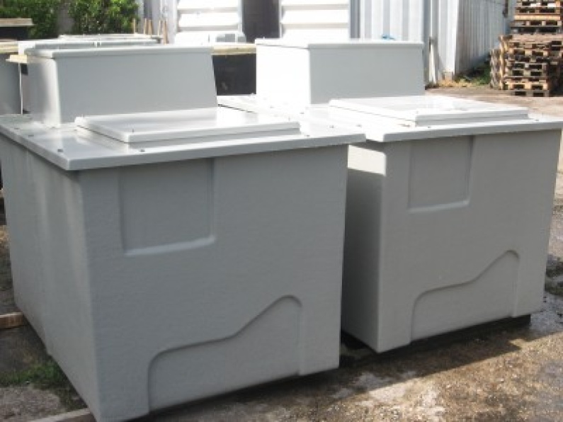 2No Standard GRP Tanks with 25mm insulation and Ball Valve Housings